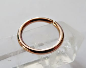 rose gold septum hoop, rose gold filled septum ring,  8mm gold septum ring, 10mm gold septum ring, 20 gauge gold septum ring, 18 gauge