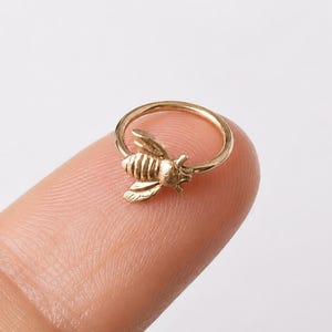 Bee cartilage ring, gold filled cartilage hoop, small cartilage hoop, dainty cartilage ring, tiny cartilage ring, 6mm cartilage hoop