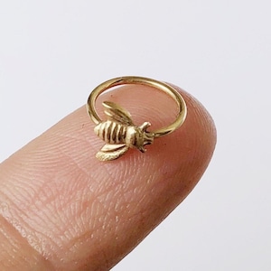 bee cartilage ring, gold filled cartilage hoop, small cartilage hoop, dainty cartilage ring, tiny cartilage ring, 6mm cartilage hoop image 1