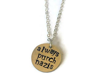 Resist Necklace Rectangle Feminism Trump Resistance Bar Necklaces Stainless