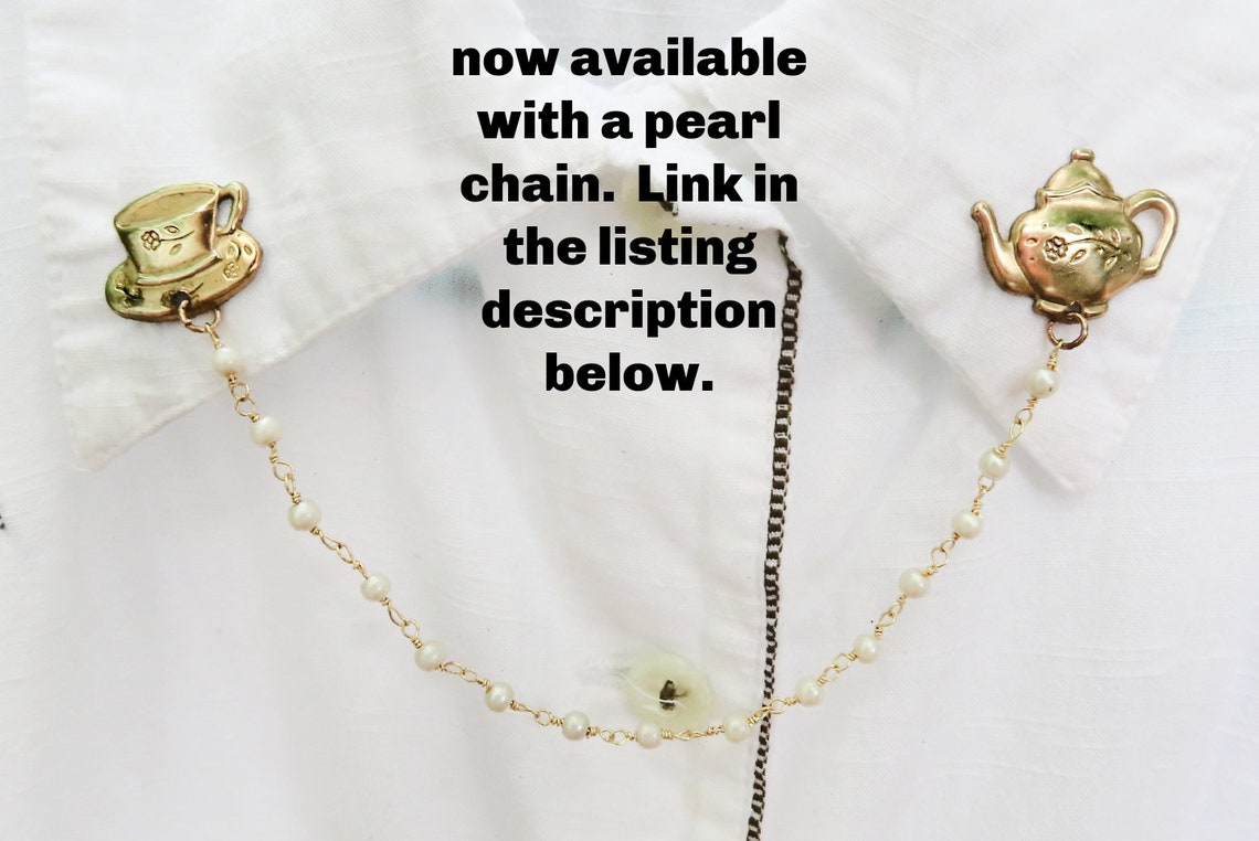 Brass Teapot Collar Pins Collar Chain Collar Brooch Lapel Etsy