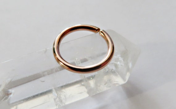 rose gold septum hoop, rose gold filled septum ring,  8mm gold septum ring, 10mm gold septum ring, 20 gauge gold septum ring, 18 gauge