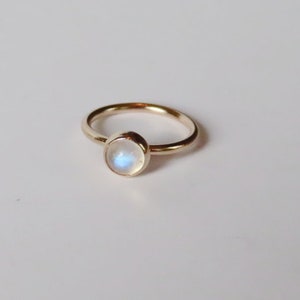 moonstone nose ring gold filled, small nose hoop in 22 gauge, 20 gauge, 18 gauge, crystal nose ring in 6mm, 7mm, 8mm, 9mm, 10mm image 3