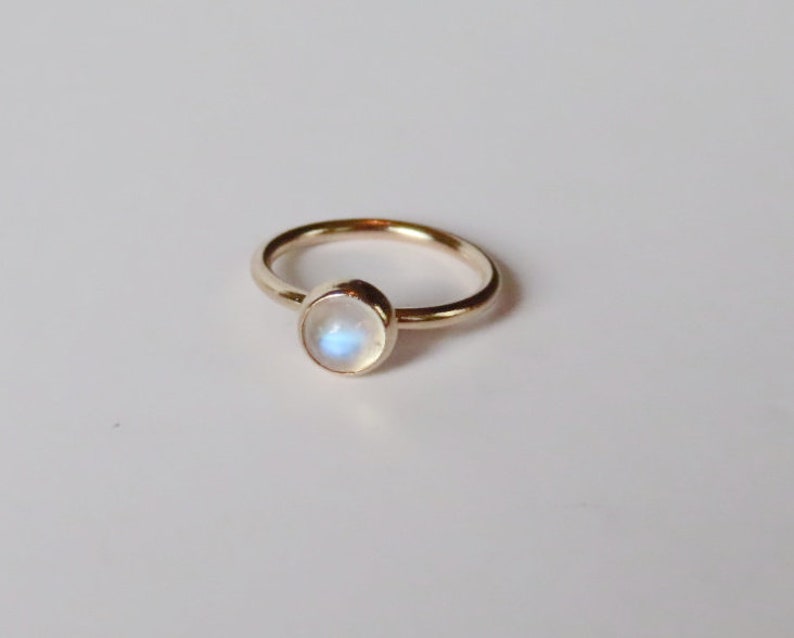 moonstone nose ring gold filled, small nose hoop in 22 gauge, 20 gauge, 18 gauge, crystal nose ring in 6mm, 7mm, 8mm, 9mm, 10mm image 3