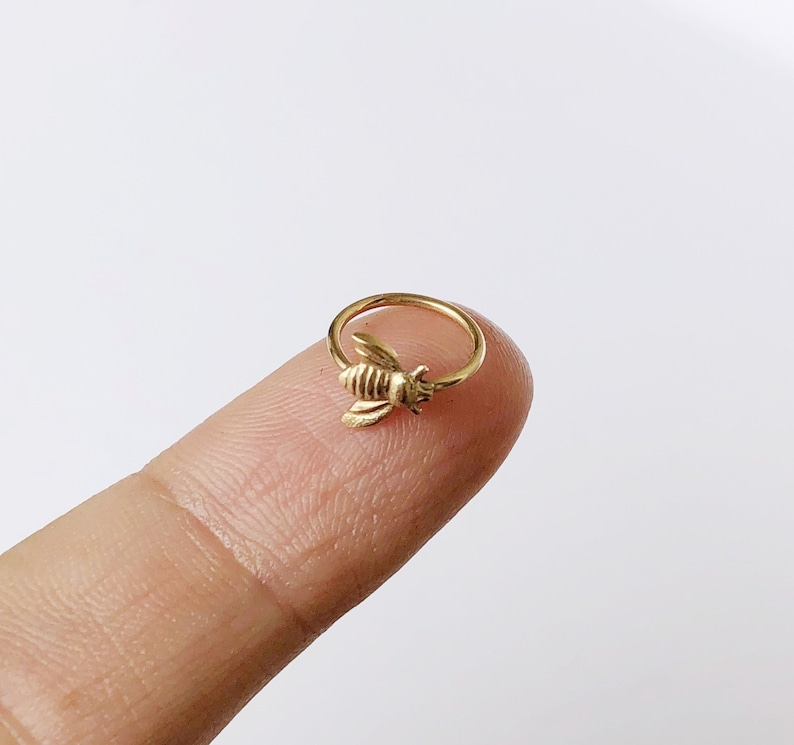 Bee Belly Button Ring Gold Filled Belly Button Hoop Small Etsy UK