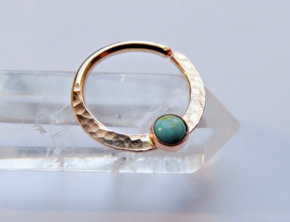 turquoise daith ring, gold filled daith piercing, daith hoop, turquoise daith jewelry, 18 gauge daith ring, 20 gauge daith ring