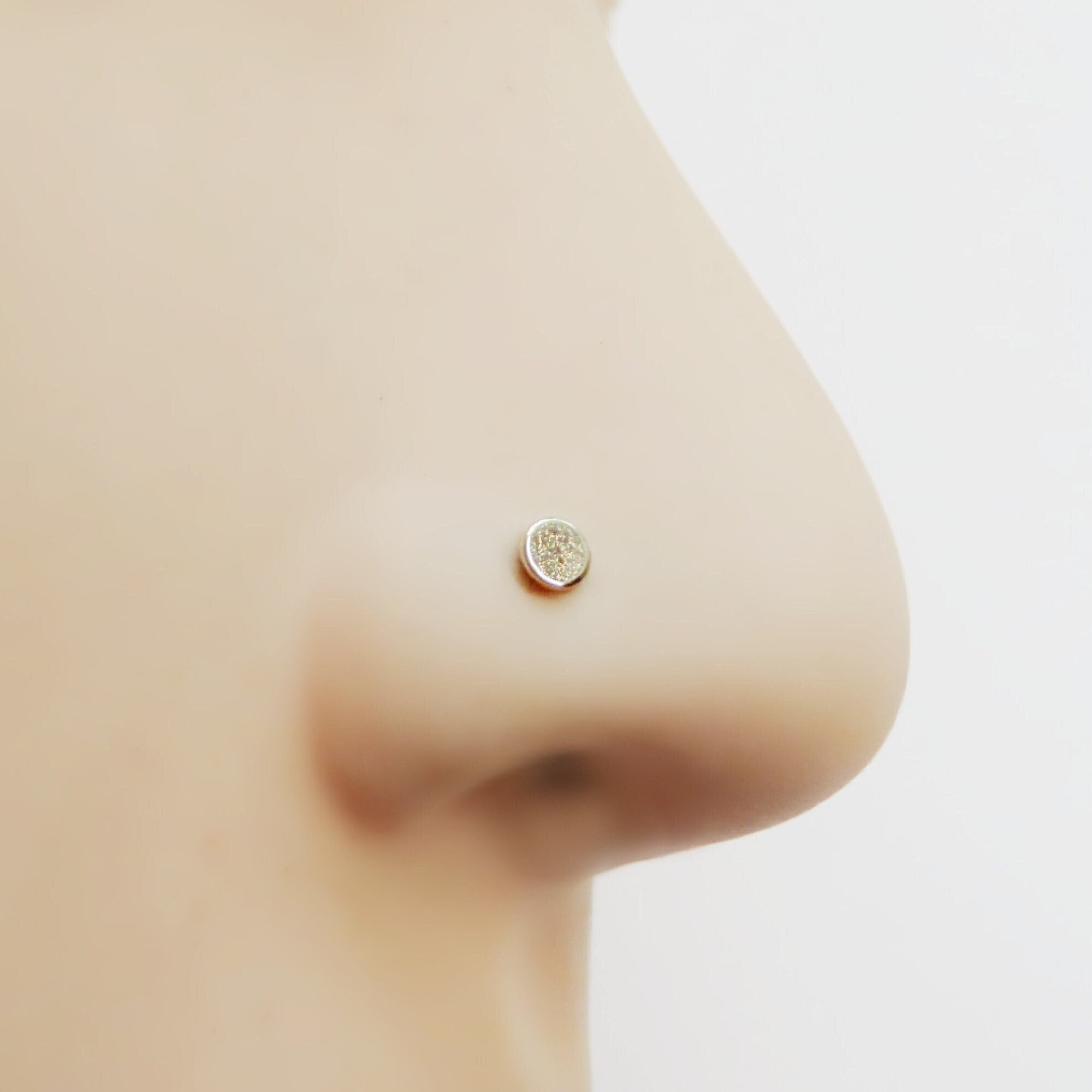 Flat Gold Nose Stud 14k Gold Filled Circle Nose Stud Small L