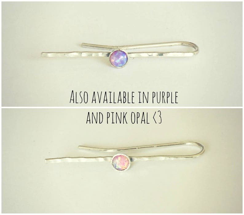 silver ear crawler sterling silver ear climber with blue opal silver ear pin opal ear cuff blue opal ear crawler opal ear climber