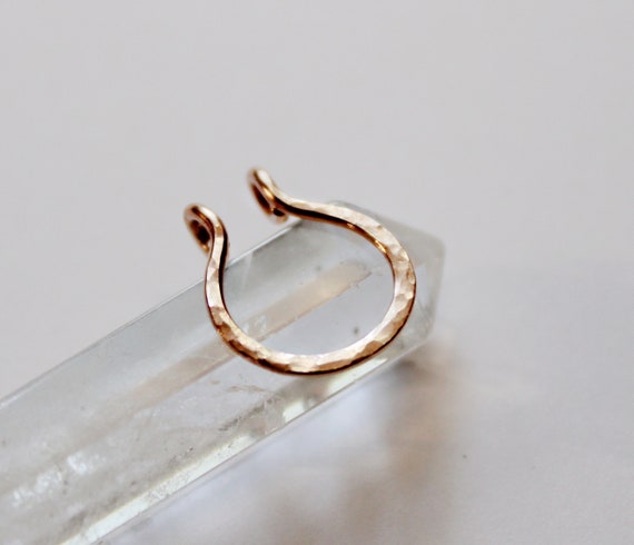 Fake septum ring, faux nose ring, rose gold filled clip on septum hoop, fake septum jewelry, no piercing required septum, fake nose hoop