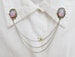 pink opal collar pins in silver, collar chain, collar brooch, lapel pin, pink opal pin, pink opal brooch 