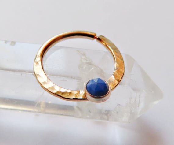 lapis lazuli septum ring, gold filled septum ring, 8mm gold septum ring, 10mm gold septum ring, 20 gauge opal septum ring, 16 gauge septum
