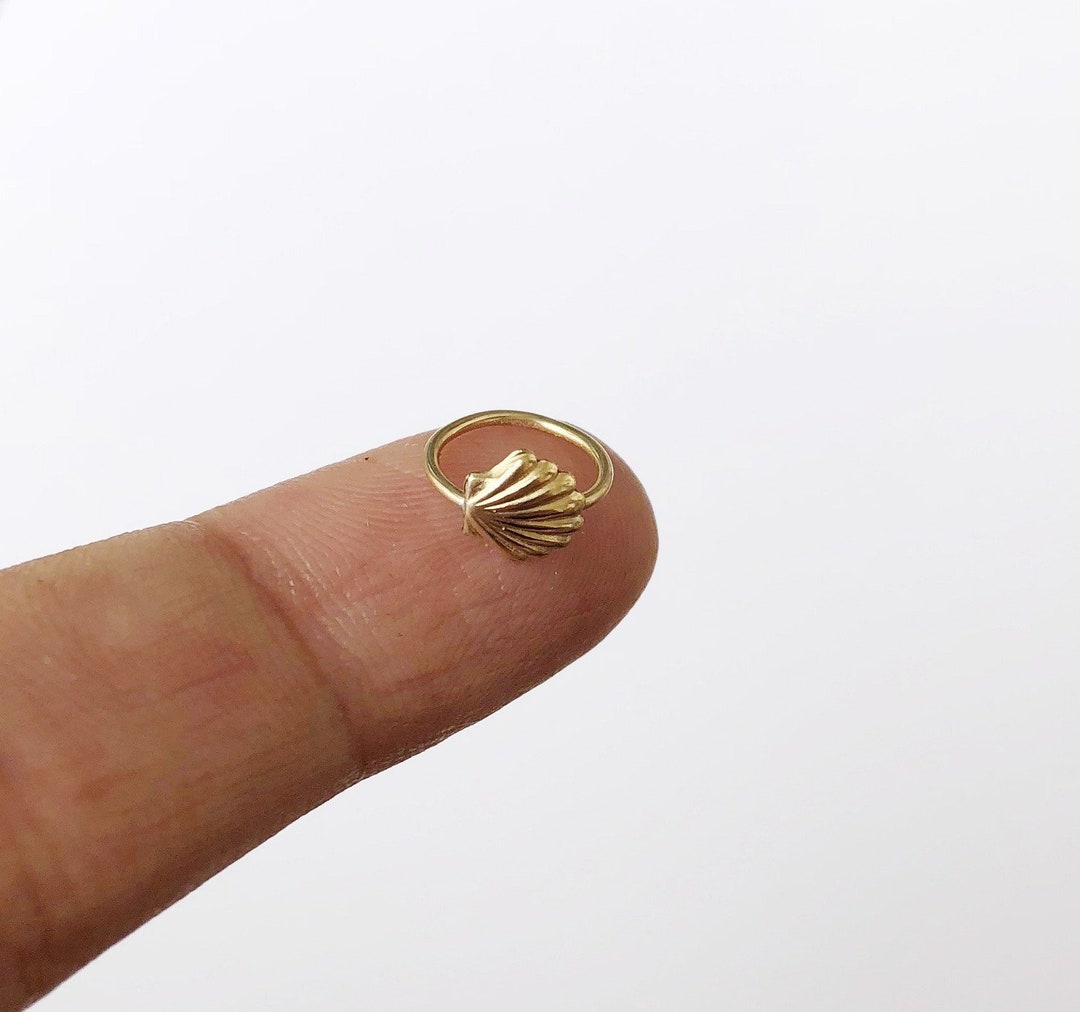 Shell Cartilage Ring, Gold Filled Cartilage Hoop, Mermaid Cartilage ...