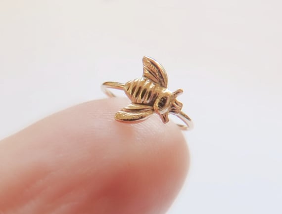 gold bee nose ring