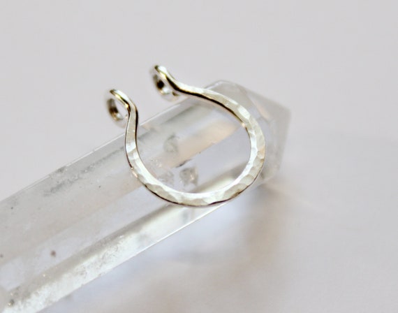 Fake septum ring, faux nose ring, sterling silver clip on septum hoop, fake septum jewelry, no piercing required septum, fake nose hoop