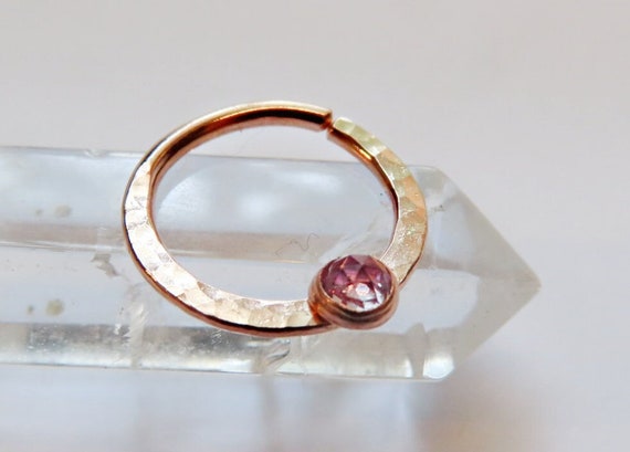 alexandrite septum ring,  rose gold filled septum ring, 8mm gold septum ring, 10mm gold septum ring, 20 gauge septum hoop, 16 gauge septum