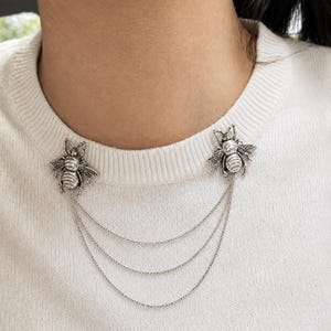Alfileres para cárdigan, alfileres para suéter, pinzas para cárdigan, pinzas para suéter, protectores para suéter, cierres para suéter, clips para protectores de suéter, cadenas para suéter, alfileres con forma de abeja