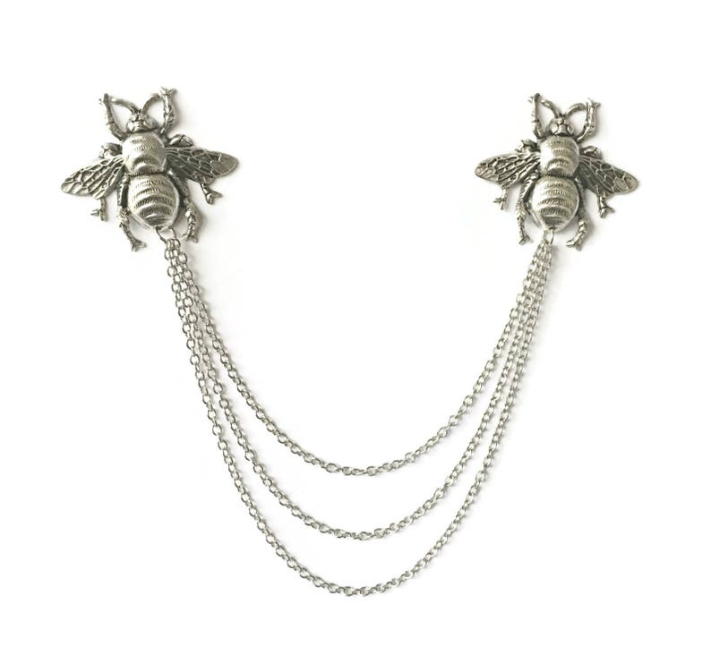 collar brooch Bee collar pins collar chain bee pin lapel pin bee brooch