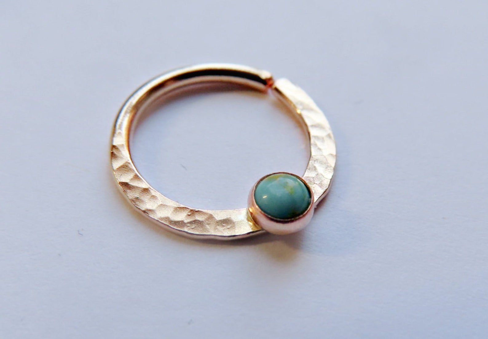 Turquoise Daith Ring, Gold Filled Daith Piercing, Daith Hoop, Turquoise ...
