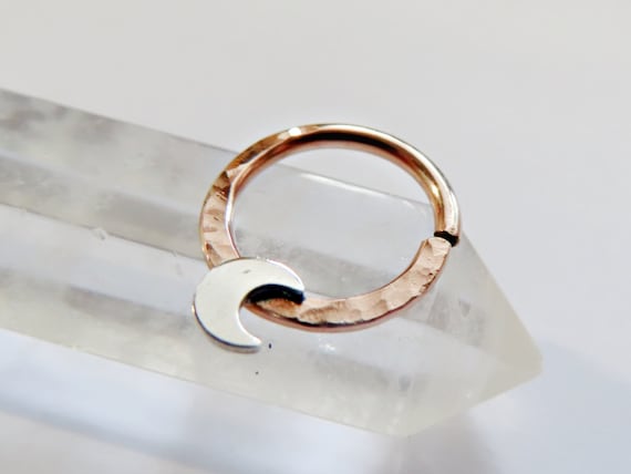 moon septum ring rose gold filled, septum hoop,  small septum ring, gold septum ring, rose gold septum jewelry, rose gold septum piercing