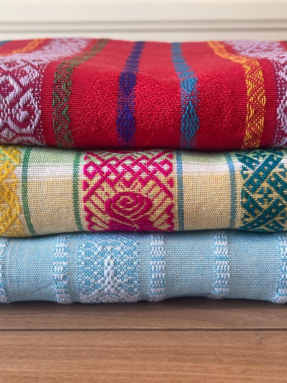 Handwoven Guatemalan Cotton Blanket, Colorful Striped Throw, Artisan Textile Home Decor