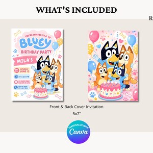 Editable Bluey Birthday Invitation , Bluey Party Invite, Bluey Kids Birthday Invite, Bluey Twoey 2nd Birthday Girl Invitation image 9