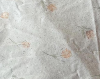 Vintage Pacific Miracale FITTED sheet white with pink/peach flowers