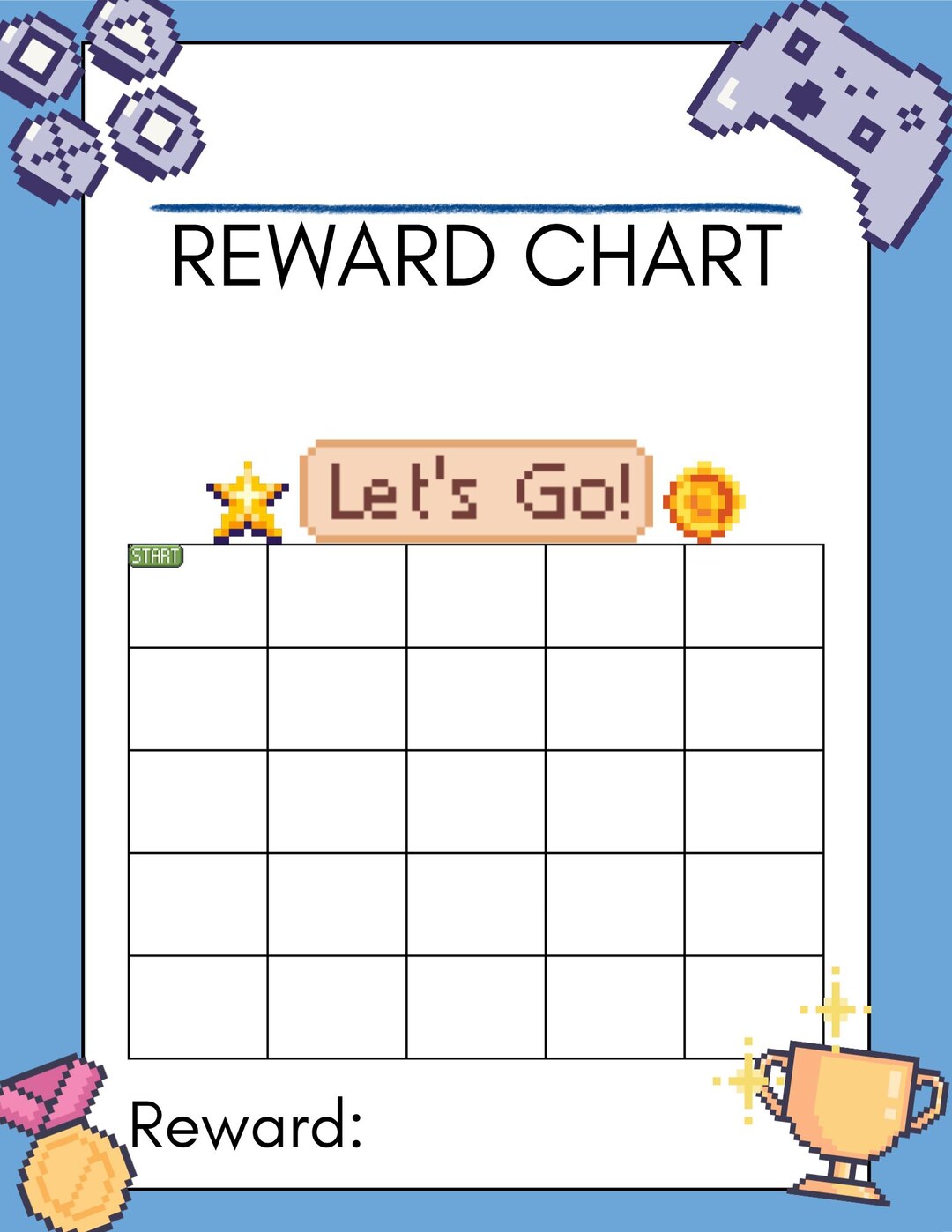Kids Behavior Reward Chart | Printable Routine Tracker (PDF Download ...