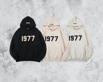 Sudadera con capucha Essentials 1977 / Sudadera unisex de estilo urbano de gran tamaño / Sudadera informal urbana para hombre y mujer