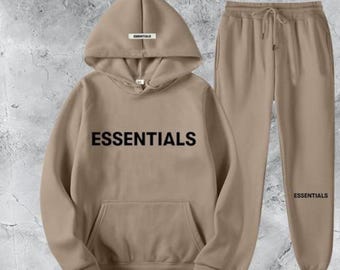 Conjunto deportivo básico: sudadera con capucha extragrande y pantalón de chándal / Ropa urbana minimalista / Conjunto deportivo unisex para estar en casa