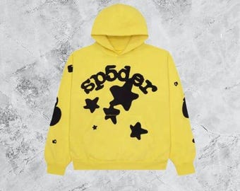 Sudadera con capucha Sp5der Beluga estilo streetwear / Sudadera con capucha extragrande con estampado de telaraña / Sudadera unisex de moda hip hop