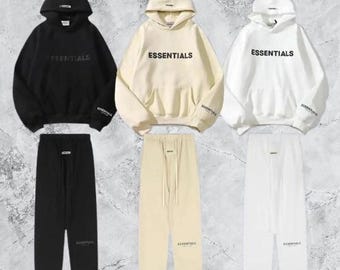 Conjunto deportivo básico: sudadera con capucha extragrande y pantalón de chándal / Ropa urbana minimalista / Conjunto deportivo unisex para estar en casa