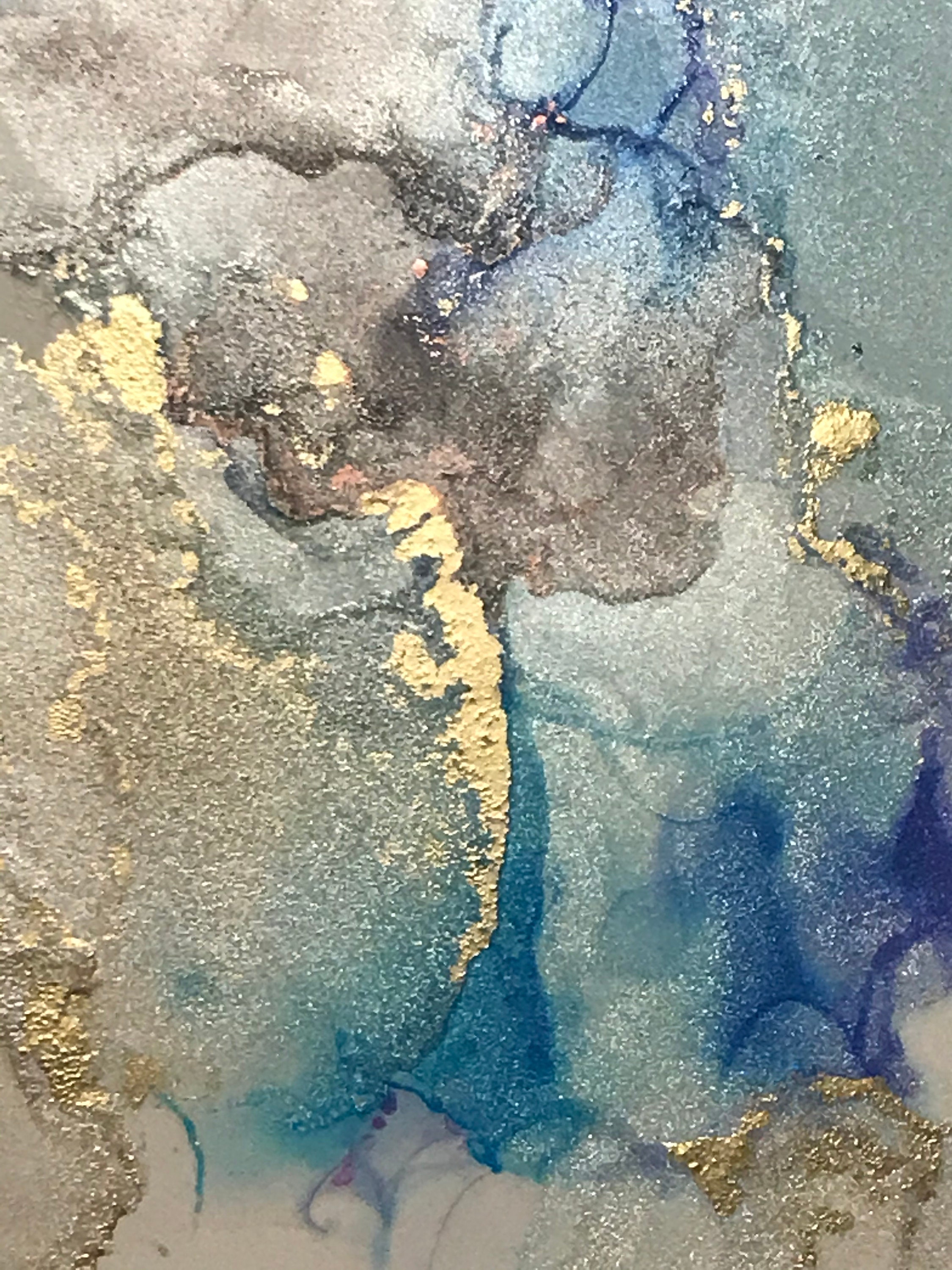 Blue Ink Painting/ Sky Painting/ Nursery Art Etsy