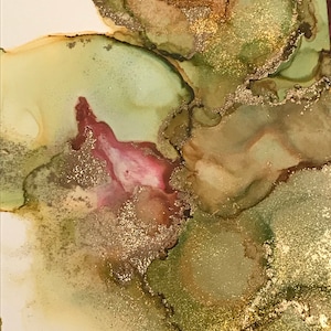 Ink Painting/ Citrine Flowers/Alcohol Ink Floral Painting/Ink Painting