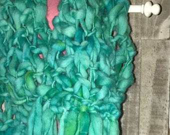 Green Scarf/Malachite/ Aqua Scarf/ Hand Knit Scarf