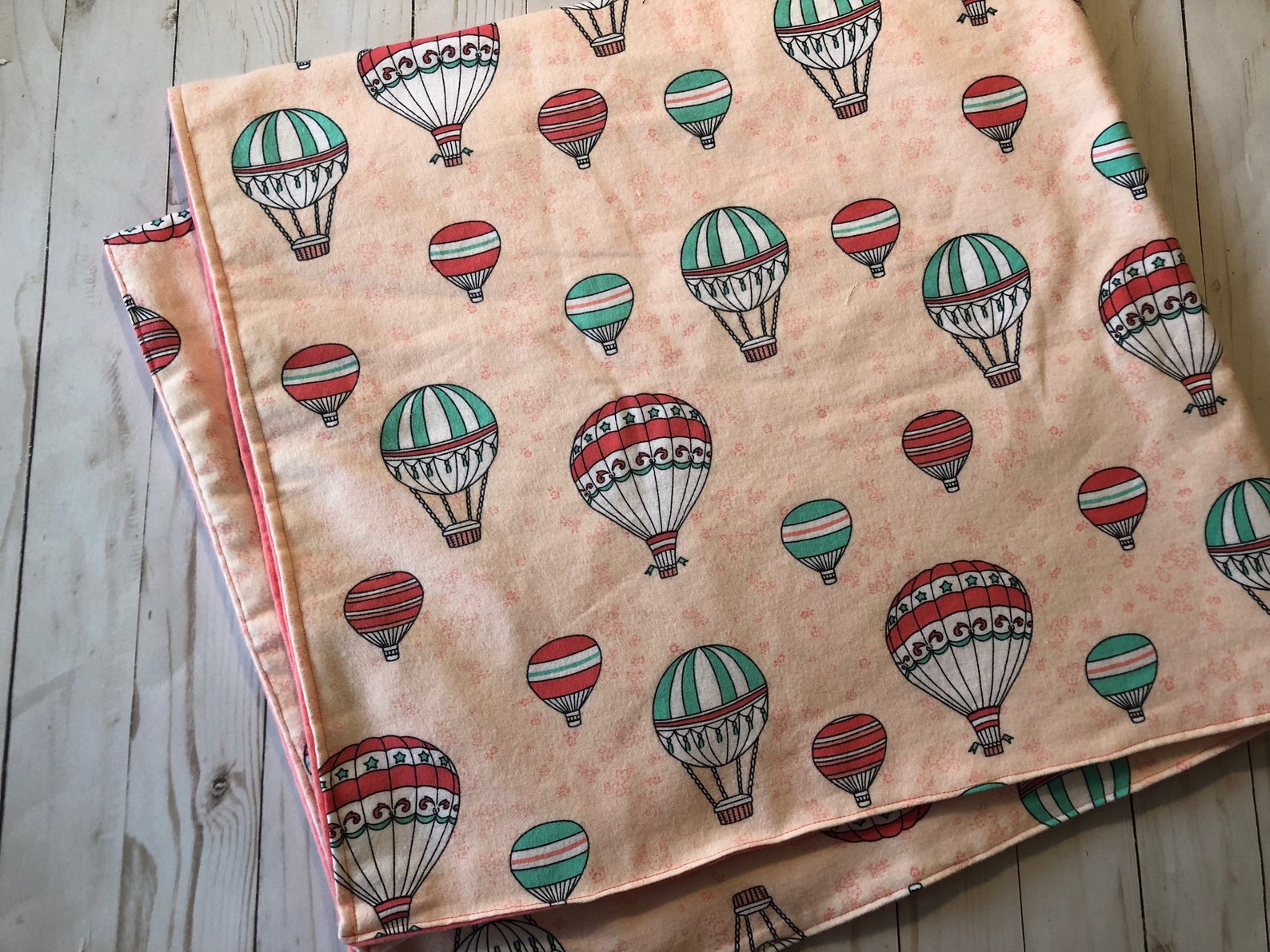 Hot Air Balloon Baby Blanket Pink Baby Blanket Pink Etsy