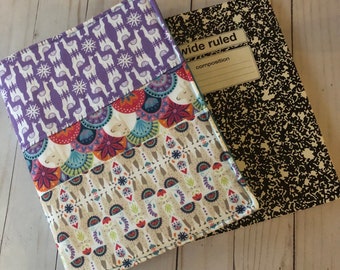 Llama Patchwork Notebook Cover