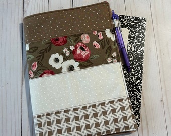 Brown Floral Composition Notebook Cover