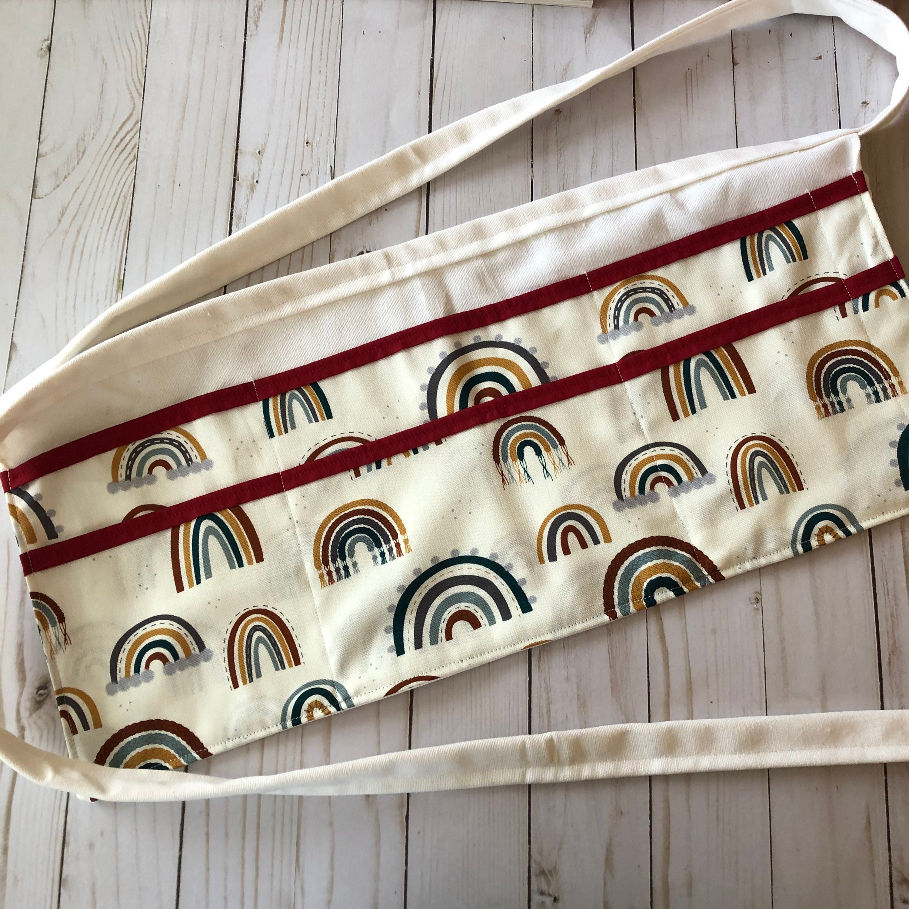 Rainbow teacher apron, Boho Rainbow apron, Utility Apron, Preschool T…