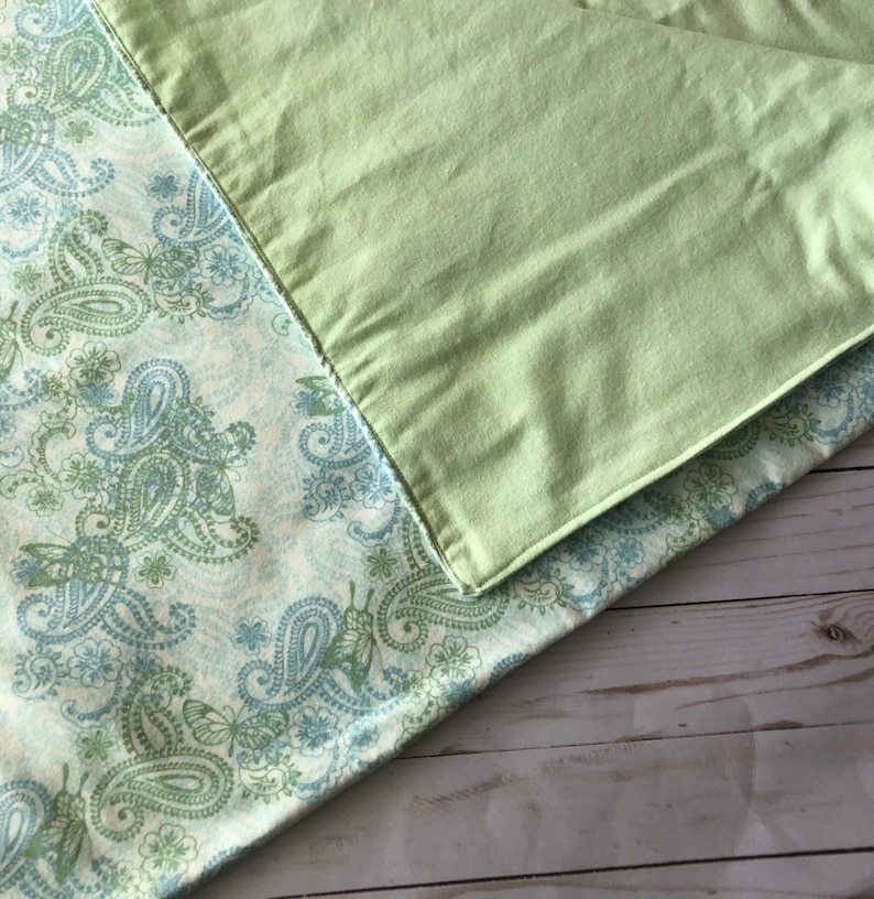Butterfly Baby Blanket Blue and Green Baby Blanket Butterfly Etsy