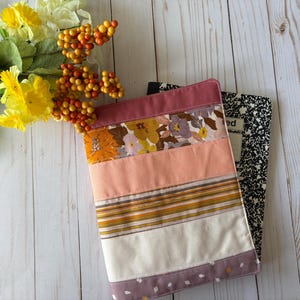 Pink Fall Leaves Patchwork Composition Notebook Cover