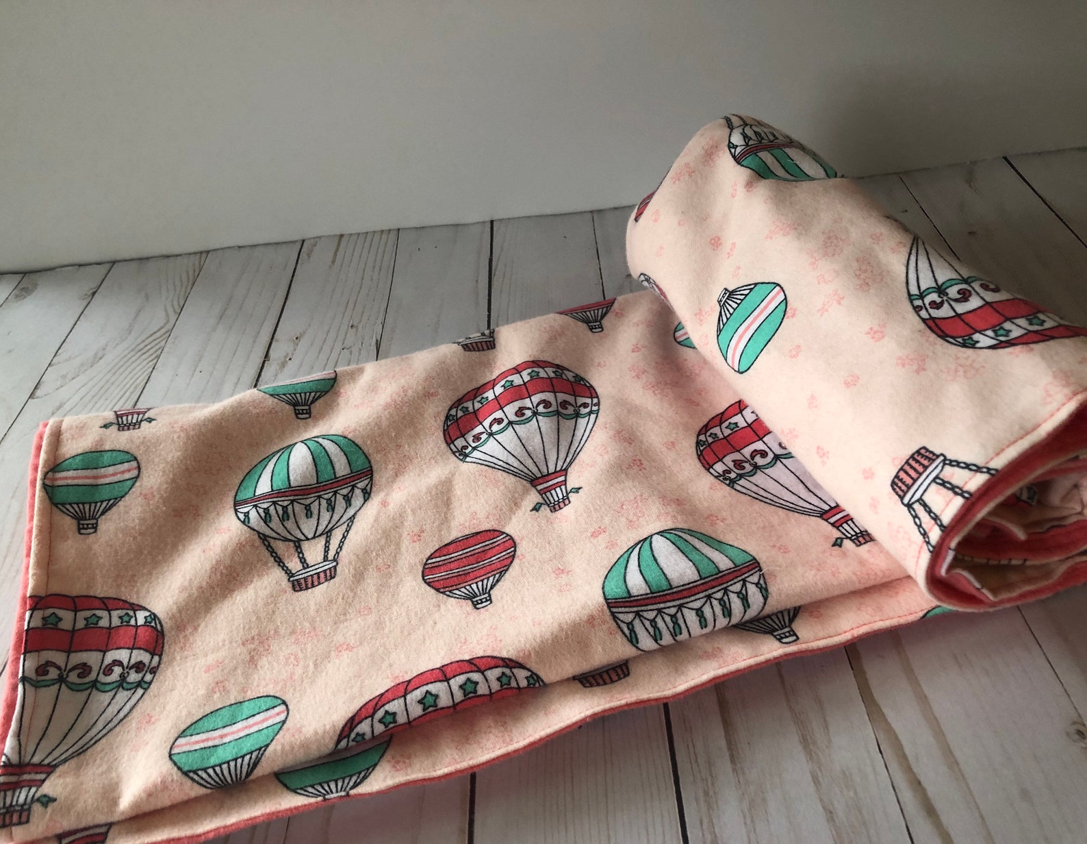 Hot Air Balloon Baby Blanket Pink Baby Blanket Pink Etsy