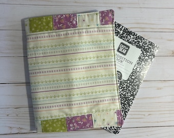 Lavender and Mint Floral Patchwork Composition Notebook Cover