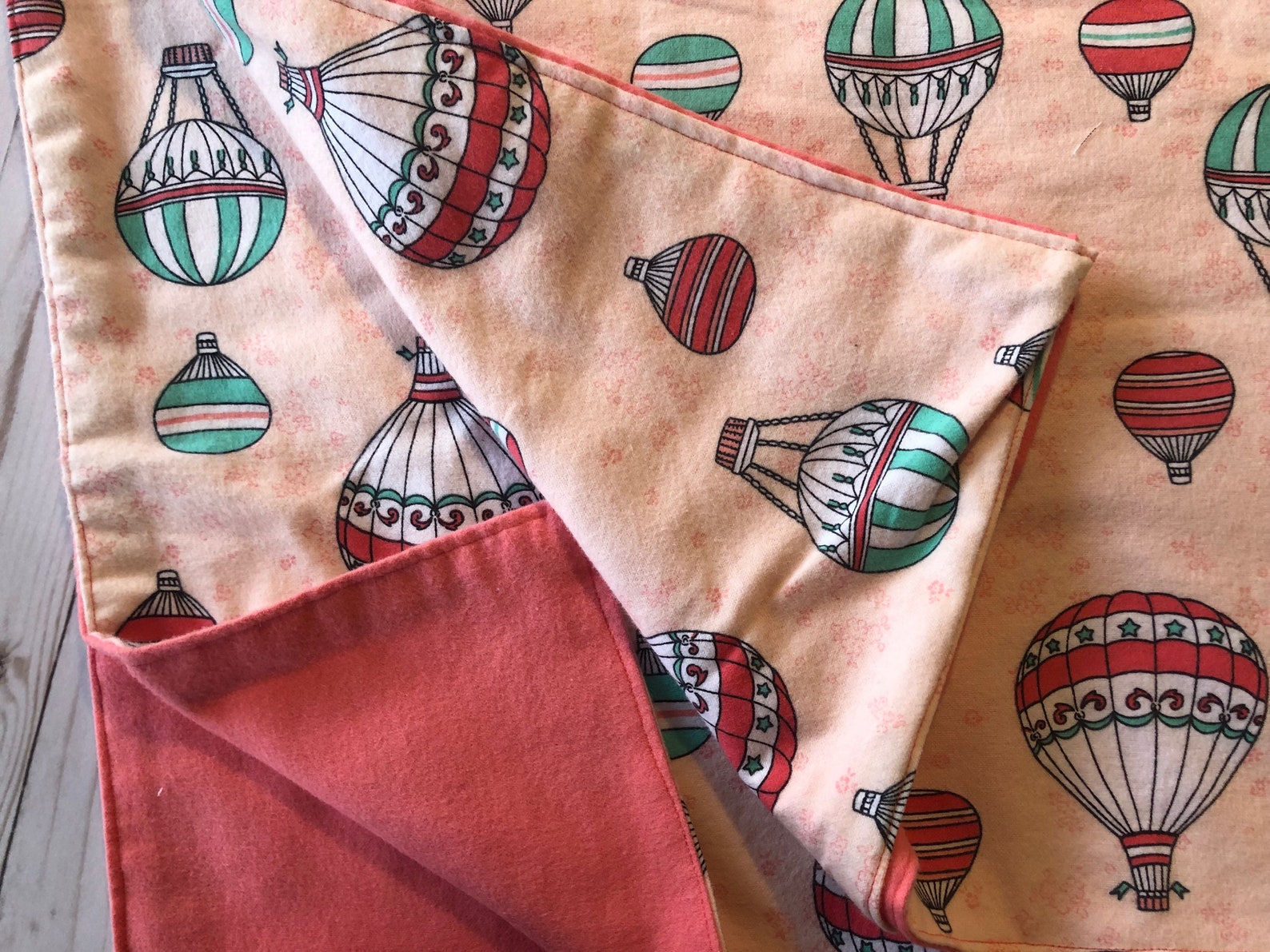 Hot Air Balloon Baby Blanket Pink Baby Blanket Pink Etsy