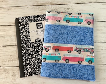 Blue Mini Bus Composition Notebook Cover
