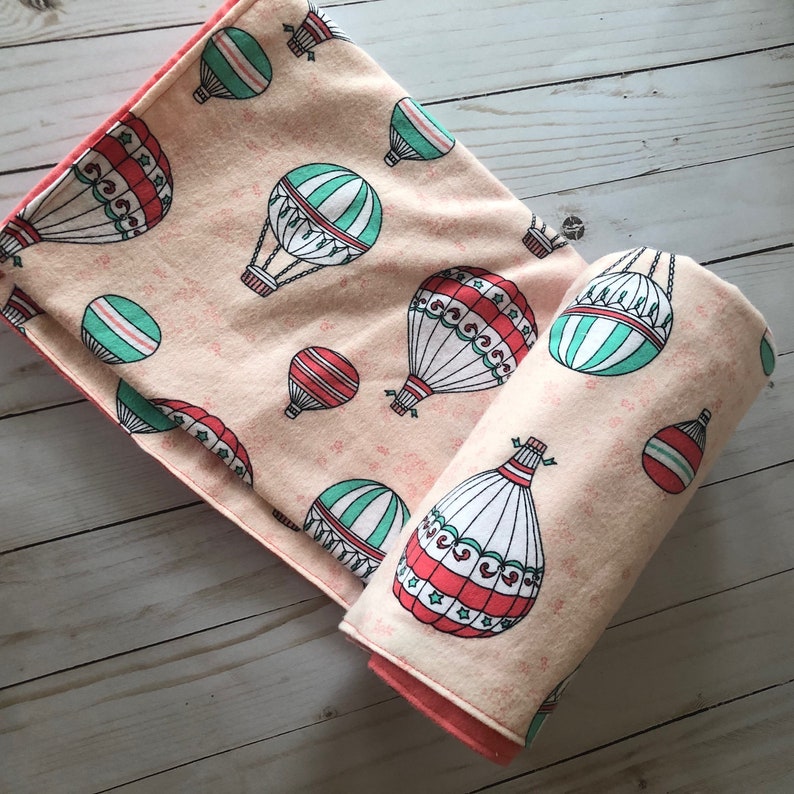 Hot Air Balloon Baby Blanket Pink Baby Blanket Pink Etsy