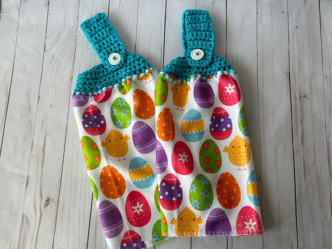 Easter Kitchen Towels, Easter Eggs and Chicks Kitchen Towels Etsy