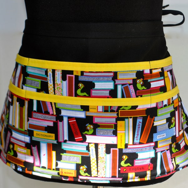 Book worm Teacher apron for Preschool Teachers and Librarians