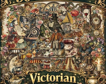 Paquete de 50 pegatinas de la época victoriana, pegatinas vintage para collage, sin repeticiones, para diario creativo, álbum de recortes, portátil y agenda.
