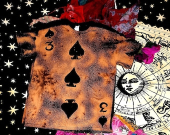 Playing Card Acid Wash T~Shirt: Adult Large