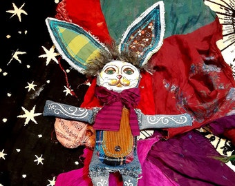 Whimsical Rabbit Art Doll